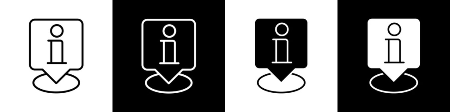 Info black and white icon design concept