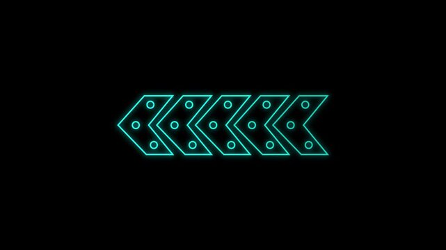 Right directional arrow loop animation with seamless forward motion. Repeating chevron arrows create continuous movement and flow. Abstract arrow pattern works as loading and transfer indicator.