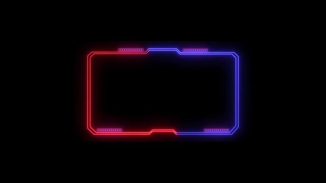 Futuristic hud frame animation for digital technology displays. Sci fi cyber border forming advanced data screen layout. Modern interface frame element for innovation science and virtual system