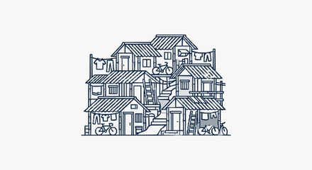 Detailed architectural sketch of a Victorian style house. © Brodin