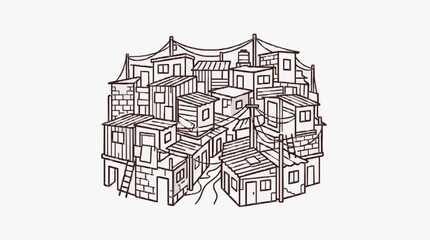 Detailed architectural sketch of a Victorian style house. © Brodin