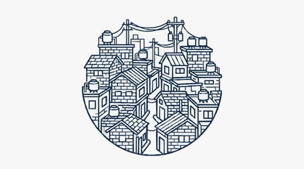 Detailed black and white illustration of a castle fortress. © Brodin