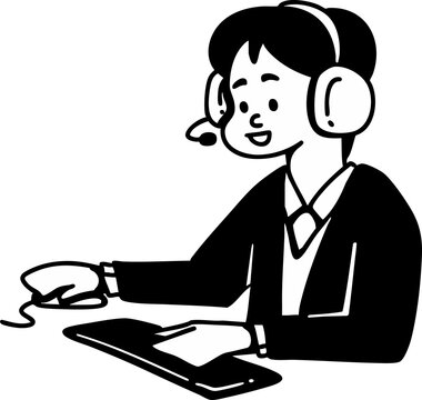customer support agent working online