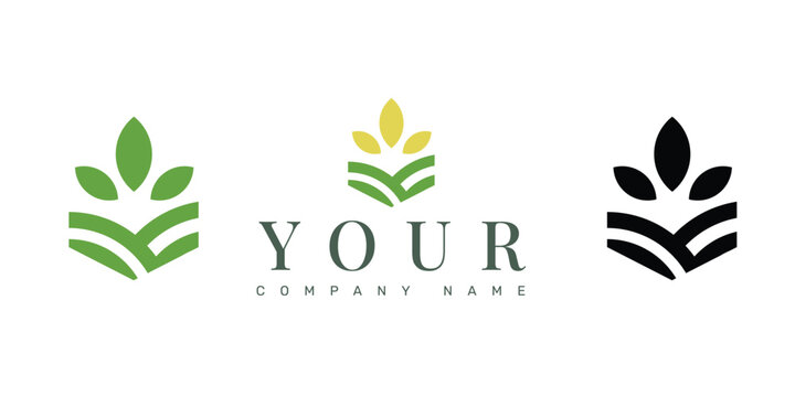 Tea Leaf and Tea Estate Logo Design for Company, Green, Healthy Living Organic Concept