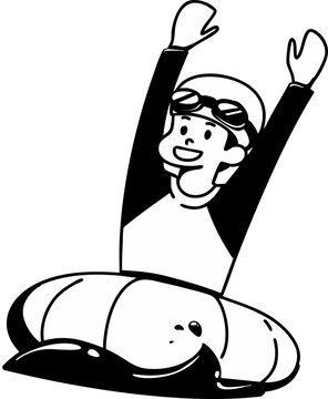 boy on innflatable Tube