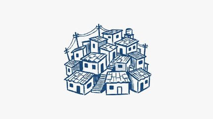 Detailed black and white line art castle illustration. © Brodin