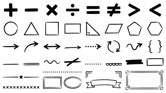 Mathematical geometric symbol shape operator set vector