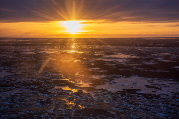 Fototapeta premium Sunset over the tundra