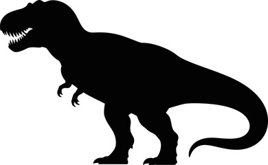 Tyrannosaurus Rex dinosaur silhouette standing on white background © SAYEDAJANNATUL