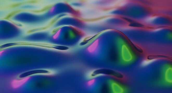 Abstract digital art with vibrant neon swirls and blurs.