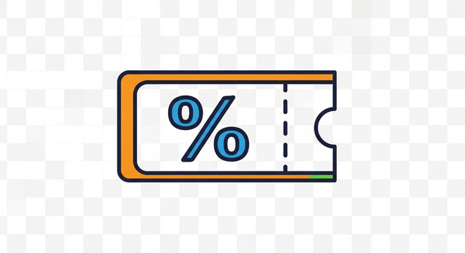 Percentage Symbol Icon in Minimalist Flat Design Vector Illustration