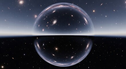 Fototapeta premium Abstract cosmic sphere with glowing blue and white lights.
