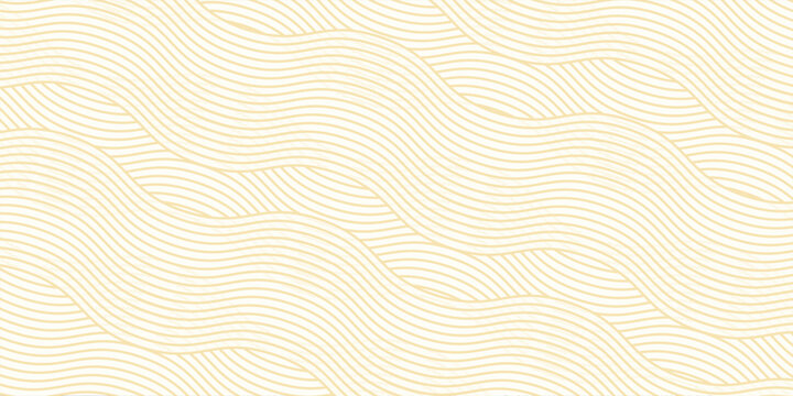 Yellow instant noodles, pasta and spaghetti texture with geometric wavy lines. Ramen, pasta vector pattern. Abstract food illustration background