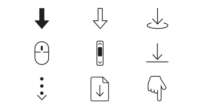 Scroll down and download icons set for web design