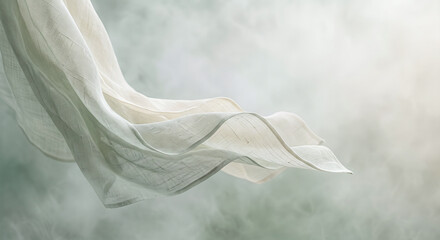 Fototapeta premium Abstract fabric flowing in fog