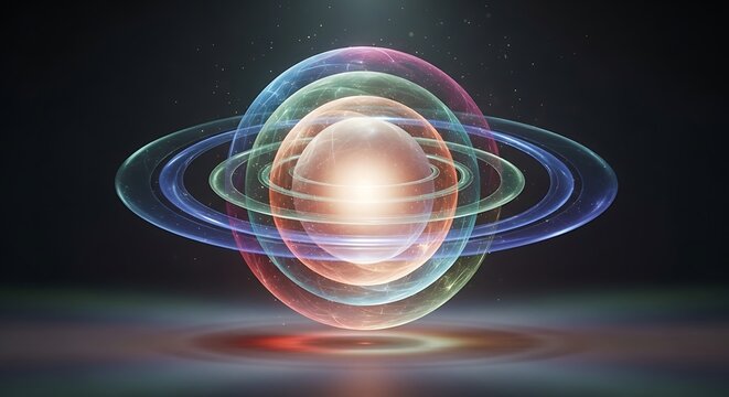 Abstract digital art of glowing energy vortex swirl.