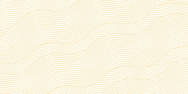 Yellow instant noodles, pasta and spaghetti texture with geometric wavy lines. Ramen, pasta vector pattern. Abstract food illustration background