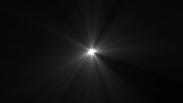Bright light rays emanating from a central point on a black background , Ethereal beam and dramatic spotlight effect, Spiritual energy and galactic origin revelation.