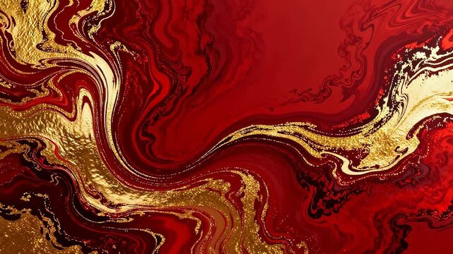 Red and gold abstract swirling pattern