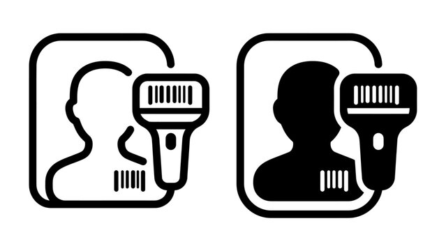 Barcode Scan on Human Silhouette Icons