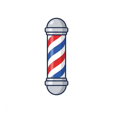 A colorful barber pole illustration on a white background