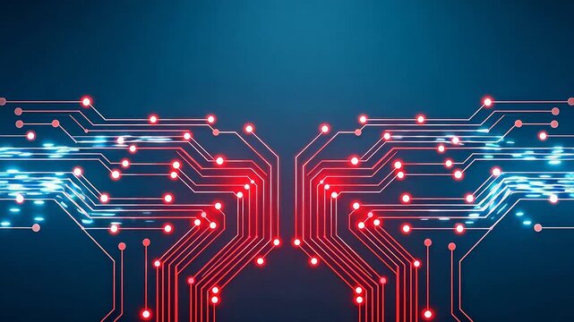 Red glowing circuit board design