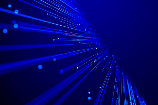 3D deep network portal with blue fiber perspective