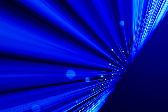 3D blue data horizon with layered fiber beams inside