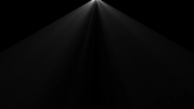 Ethereal light rays emanating from top center against a black background , Abstract light beam and cinematic spotlight concept, Glowing ray and dramatic illumination background.