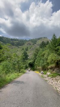 Front View Motorcycle Ride on Scenic Mountain Road in Abbottabad KPK Pakistan