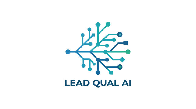LEAD QUAL AI logo featuring a digital circuit tree design on white background.