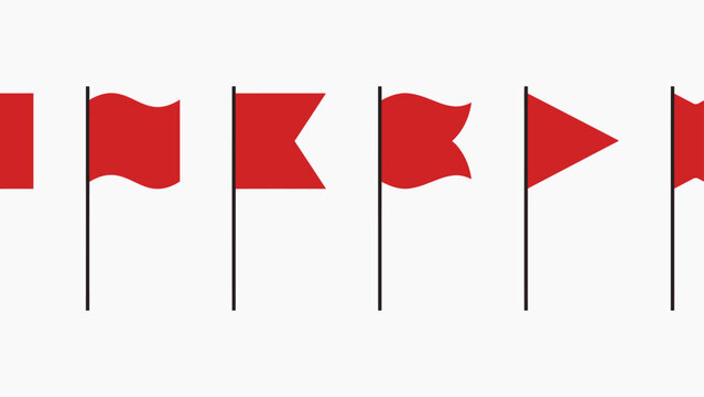 Horizontal display of red flag and silhouettes with diverse isolated on transparent background png