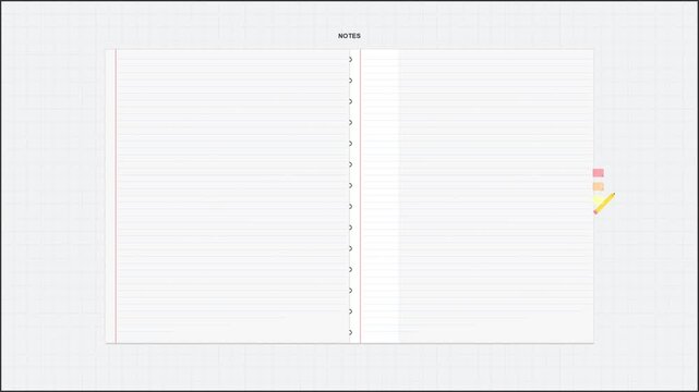 Minimalist Digital Notebook Animation with Page Flip
