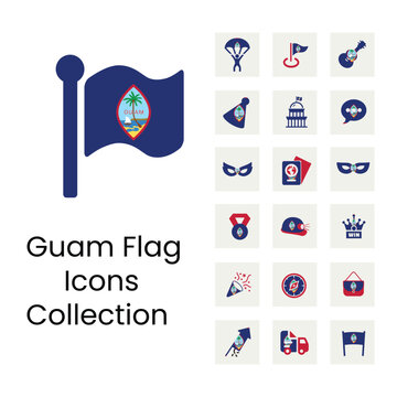 Guam flag in social daily life collection