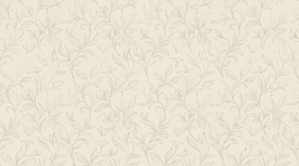 Fototapeta premium Seamless pattern with delicate golden floral line art