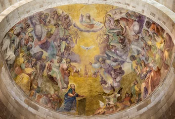 Fototapeten Jesus Christus LUCCA, ITALY - JUNE 23, 2026: The fresco of Annunciation with the God the Father and angels in the church Chiesa dei Santi Giovanni e Reparata by Paolo Guidotti (1560 – 1629).  © Renáta Sedmáková