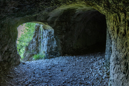 mountains of the Pasubio massif, path of 52 tunnels and memorial of the First World War