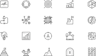 Fototapeta premium Business finance and technology icons set