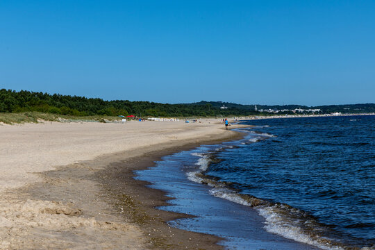 The coastline with sandy beaches near Herinsdorf, Germany