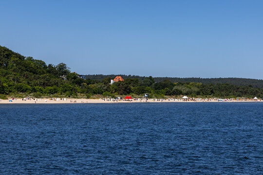The coastline with sandy beaches near Herinsdorf, Germany