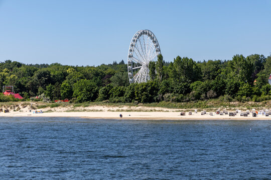 The coastline with sandy beaches near Herinsdorf, Germany