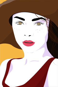 Pop-art style portrait of a woman