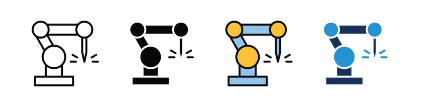 Welding Machine  Icon Collection With Multiple Styles
