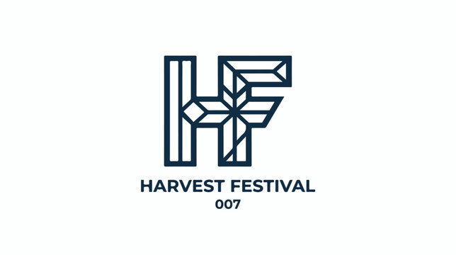 Minimalist geometric logo design for Harvest Festival 007 event.