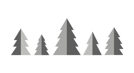 Obraz premium Stylized grey evergreen trees in a minimalist forest design.