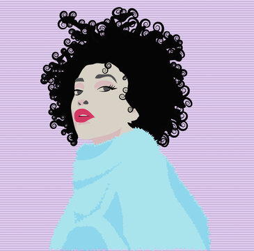 Pop-art style portrait of a woman