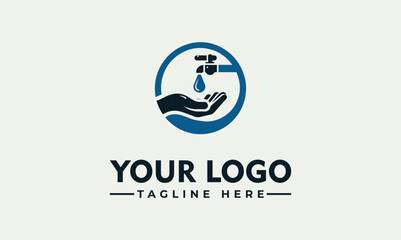 Obraz premium Clean Water Saving Hand Vector Logo Illustration Design Concept