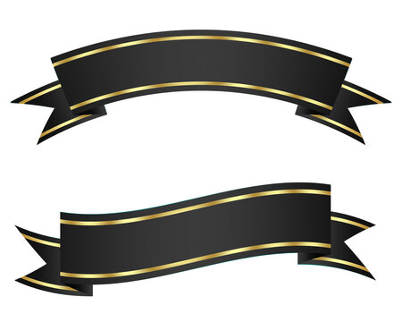 Brown gold luxury ribbon curve object set elements isolated on white background