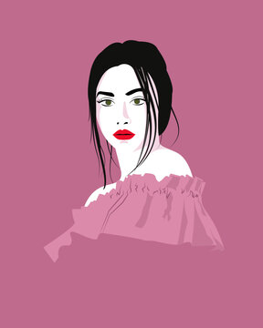 Pop-art style portrait of a woman