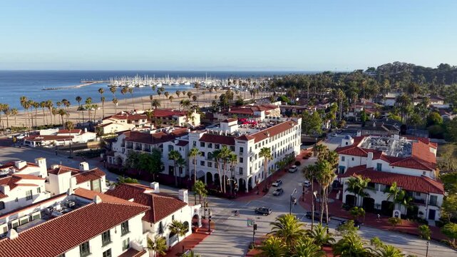 aerial over santa barbara california